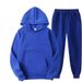 2024 New Solid Color Pullover Sports Sweater Set Fashion Fleece Men's Hoodie_desvips.com