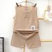 Boys' Vest Set 2025 New Waffle Pattern Top Sleeveless Shorts Baby Children's Thin Summer Outfit Trendy_desvips.com