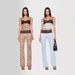 Women's Clothing Leopard print tops mesh see through lace tube top suspender trousers_desvips.com