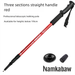 Three-section Straight Handle Outdoor Travel Hiking Stick Retractable Elderly Climbing Cane Aluminum Alloy Trekking Pole_desvips.com