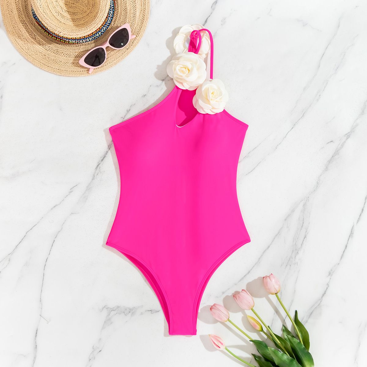 New Sexy One-piece Swimsuit, Solid Color, Super Hot Swimsuit, European And American Style Bikini, Trendy Swimsuit For Beach Vacation._desvips.com