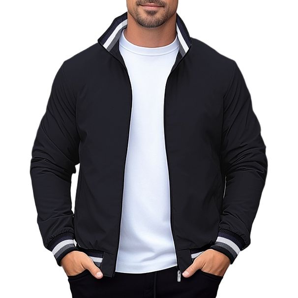 Sweatwear Men's Solid Color Blazer Pockets Sports Standard Collar Coats Lightweight Waterproof Outdoor Tops Men Jacket_desvips.com