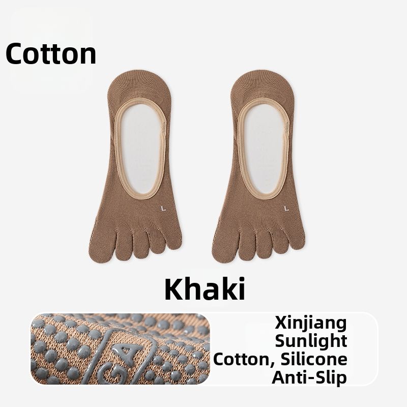 Women's Yoga Socks Anti-Slip Pilates Fitness Sports Short Five Toe Seamless Boat Socks For Spring Summer Antibacterial_desvips.com