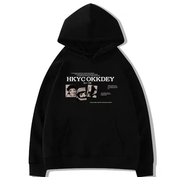American High Street Fashion Brand Anime Pure Cotton Hooded Sweatshirt For Women In Spring And Autumn, New Casual Style_desvips.com