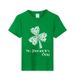 Ireland St. Patrick's T-shirt With Short Sleeves And A Four-leaf Clover Design For ChildrenPatrick's Day Apparel_desvips.com