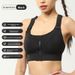 Plus Size Magic Tape Front Zipper Sports For Women High-Intensity Yoga Running Shockproof Gathered Fitness Bra Wholesale_desvips.com