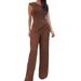 Women's solid color oblique collar striped elastic slim fit knitted sweater and pants suit for women_desvips.com