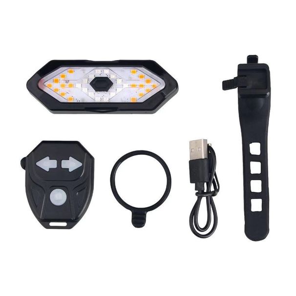 Bicycle Remote Steering Taillights Cross Border USB Charging With Horn Mountain Warning Night Riding Equipment Intelligent Taillights_desvips.com