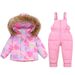 Premium Kids' Snow Ski Overalls With Hood - Warm Winter Padded Jumpsuit For Toddlers (80-120cm) - Soft Nylon Shell & 90% White Duck Down_desvips.com