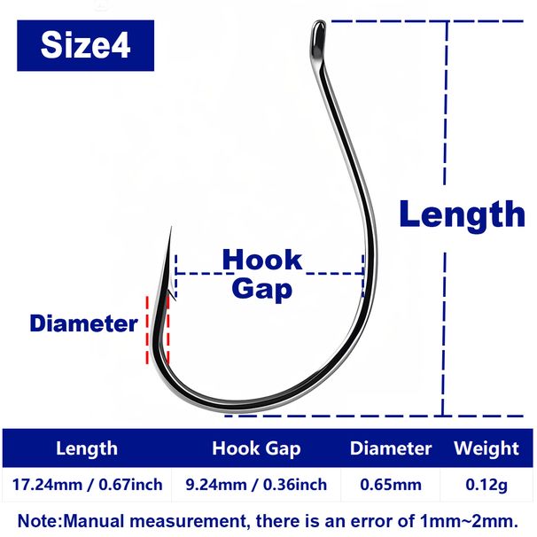 FishTrip 50-200pcs Drop Shot Hooks For Bass Fishing High Carbon Steel Wacky Hook Crank Worm Barbed Hook Fishing Accessories_desvips.com