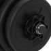 Black Ergonomic Dumbbell Set - Total Weight 30 Kg - Non-Slip Plastic-Coated Bars - Quiet And Durable - Easy Identification With Embossed Weight_desvips.com