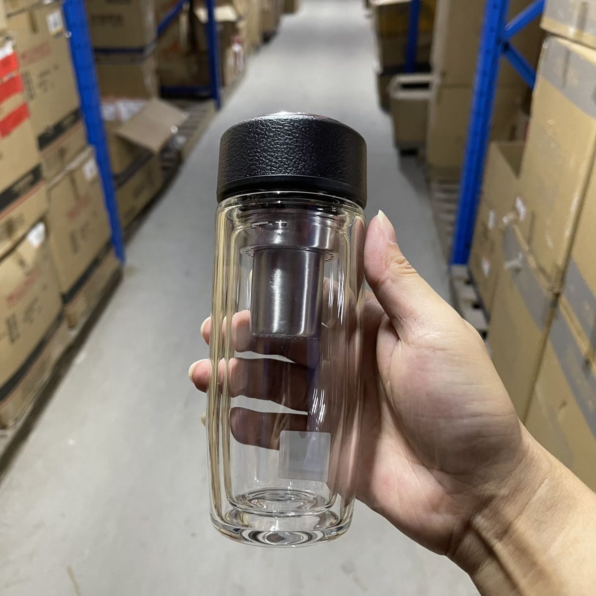 Goose Egg Double Layer Men's Glass Thickened Heat Insulation Large Capacity Portable Water Separation Car Business Tea_desvips.com