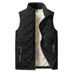 Men's Fleece-Lined Vest With Stand Collar - Trendy Winter Padded Sleeveless Jacket, Warm & Stylish Casual Layering (Black/Gray, L-5XL)_desvips.com