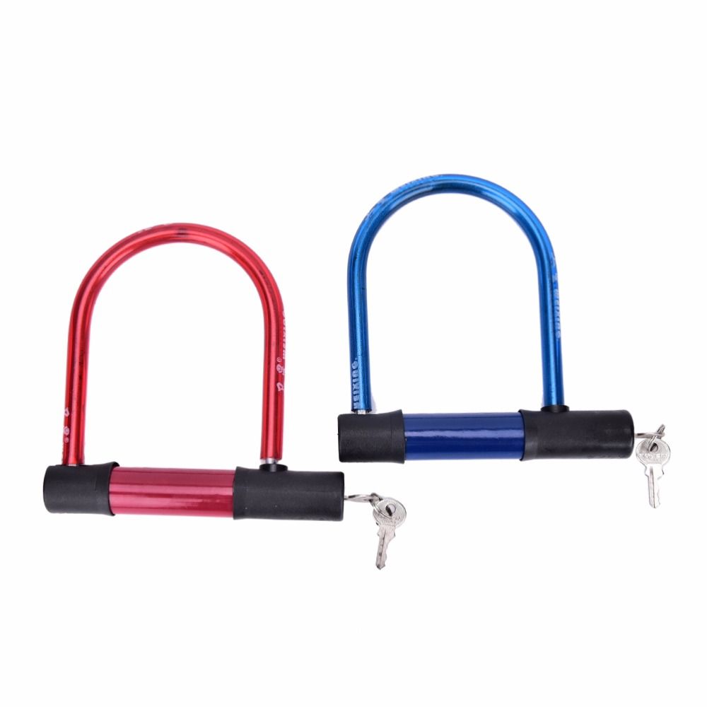 1Pc U Lock Bicycle Bike Motorcycle Cycling Scooter Security Steel Chain With 2 Keys_desvips.com