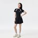 Color Block Sports For Women Summer Adult Conservative Casual Short Sleeve One-Piece Swimsuit Tummy Control Slimming Hot_desvips.com