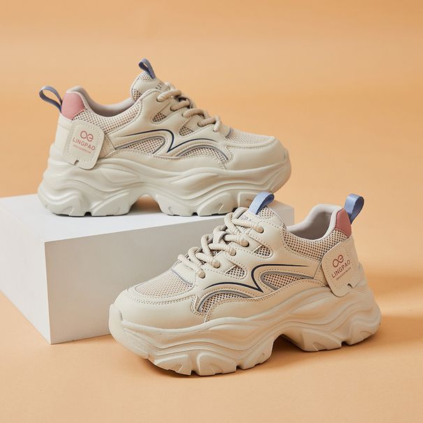 RenMou Mesh Dad Women's Soft Soled, Lightweight, Breathable, Thick Soled Running Shoes, Spring Summer New Outdoor Sports And Exclusive Supply_desvips.com