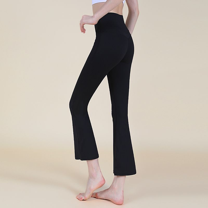 Yoga For Women, Hip-Lifting Peach Butt, Nine-Point Slimming Long Pants, Fitness Running Slim Fit Sports Flared Pants_desvips.com