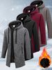 Autumn Winter Fleece Men's Long Sleeve Sweatshirts For Men With Zipper Hooded Jacket Coat Warm Streetwear_desvips.com