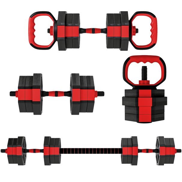 6-in-1 Hantelset Kurzhantel Set Kurzhanteln Langhanteln Verstellbar 20 KG Für Krafttraining Zuhause_desvips.com