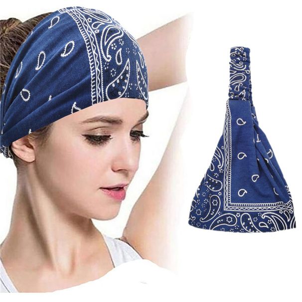 European And American Foreign Trade Floral Print Women's Headscarf, Sports Wide-brimmed Yoga Soft Headband, Hair_desvips.com