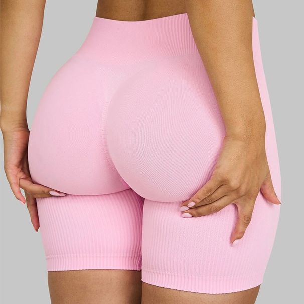 Seamless Threaded Butt-Lifting Workout Pants: Tummy-Tucking, Slimming, High-Waisted, Peach-Butt Yoga Shorts_desvips.com