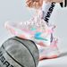 Basketball shoes for men and women couples mesh fabric breathable non-slip pink sneakers_desvips.com