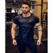 Fitness T-Shirt Summer Base Layer Sweatshirt Sports Training Men's Elastic Quick-Dry Short Sleeve Compression Shirt For_desvips.com
