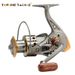 All-Metal Spinning Fishing Reel With DC Technology - Lightweight & Durable For Freshwater & Saltwater Fishing (1000-12000 Series, Black/Gold)_desvips.com
