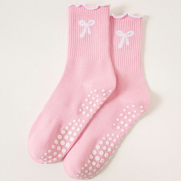 Women's Yoga Socks Non-Slip Silicone Sole Mid Calf Fitness Dance Pilates Professional Sports Indoor_desvips.com