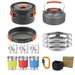 Outdoor Products Outdoor Cookware 2-3 People Camping Pot Set Folding Set Pot Teapot Combination_desvips.com