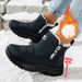 Women's Waterproof Snow Boots With Fleece Lining, Slip-On Winter Shoes For Outdoor, Hiking, And Casual Wear_desvips.com