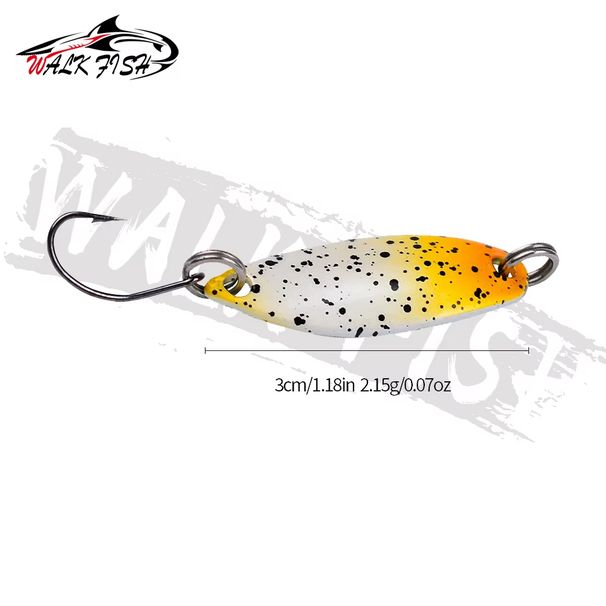 WALK FISH 1Pcs 2.15g 3cm Metal Spoon Trout Bass Fishing Lure Sequins Colorful Upturned Sea Bass Hard Artificial Bait Tackle Lure_desvips.com