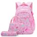 Student school bag three-piece set fashion printed backpack cute large capacity backpack_desvips.com