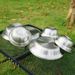 Outdoor Stainless Steel Dining Bowls, 16 Piece Tableware Set, Self Driving Travel, Portable Camping Barbecue Plates,_desvips.com