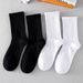 Socks Men's Long Socks Women's Socks Pure Cotton Autumn And Winter Black And White Solid Color Thickened Mid Tube Men's Casual Sports Socks_desvips.com