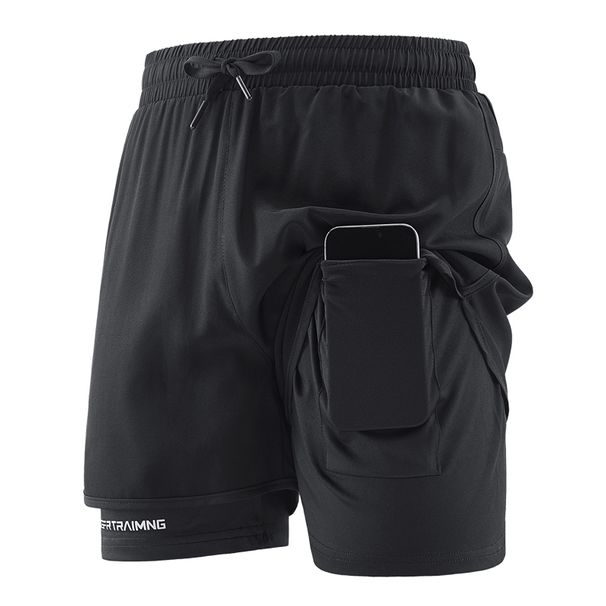 Men's Layer Men Fitness Gym Training 2 In 1 Sports Shorts Quick Dry Workout Jogging Double Deck Summer_desvips.com