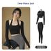 Spring Quick Drying Sports Suit Long Sleeved Tank Top With Supportive Bra Pads Faux Two Piece Fitness Outfit Yoga Wear For Running_desvips.com