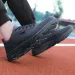 Men's Running Black PU Upper Flat Comfortable Walking Lightweight And Wide Footed Casual Sports Leather Shoes_desvips.com
