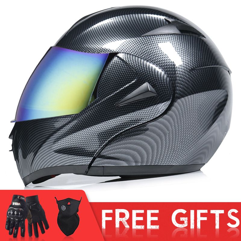 Motorcycle motorcycle helmet Male half helmet double lens full helmet run helmet pattern road_desvips.com