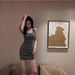 Square-neck Tank For Women, 2025 Summer New Pure And Alluring, Sporty Style, Strapless, Sleeveless, Bodycon Dress_desvips.com