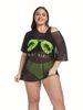 New Three-piece Swimsuit Women's Plus Size High-waisted Bikini Swimsuit Smock Set_desvips.com