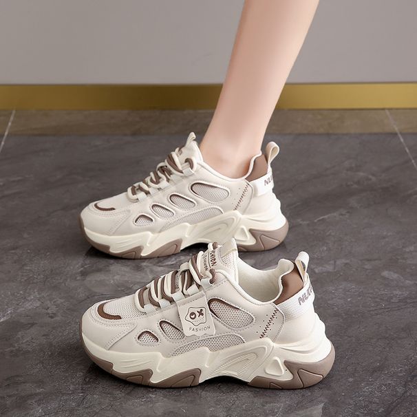 2025 New Autumn Women's Dad Shoes Versatile Thick-Soled Height-Increasing Casual Sneakers_desvips.com