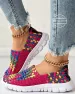 Sneakers Women's Colorblock Braided Slip-on Elastic Band Weave Women Flat Shoes Loafers Zapatos De Muje_desvips.com