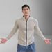 New Autumn Lightweight With Full Zipper, Stand-up Collar, Short Sleeves, Outdoor Casual Fleece Jacket For Fitness_desvips.com