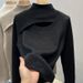 Soft Fleece-Lined High Neck Thermal Sweater - Cozy Loose Fit Pullover For Winter Layering (White, Black, Khaki, One Size)_desvips.com