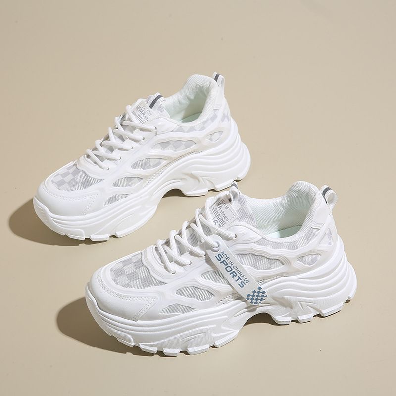 Ins Korean Version New Dad For Women 2025 Summer Student Sports Running Breathable Casual Shoes With A Height Increase_desvips.com