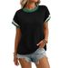 2025 Summer New Round Neck Outer Seam Twist Stripe Loose Fit Color Block T-Shirt_desvips.com