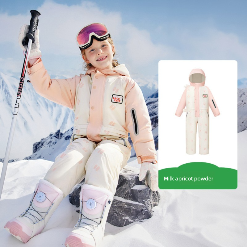 Winter Children's Suit Boys Girls One-piece Set Toddler Windproof Waterproof Warm Thickened Ski Jacket And Pants_desvips.com