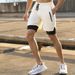 2022 Spors Shors Spring/summer New Syle Wih Zipper Pockes, Srechy Baskeball Shors, Wo-in-one Faux Wo-piece_desvips.com
