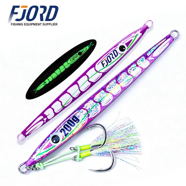 FJORD 150g 200g 250g Metal Jig Fishing Lure UV Night Glow Sea Swimbaits Artificial Baits Jigs Fishing Tackle Equipment Goods_desvips.com